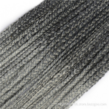 Wholesale 24 Roots Kanekalong Box Braids Crochet Hair 18 Inch Brown Crochet Box Braiding Hair Extension for Women